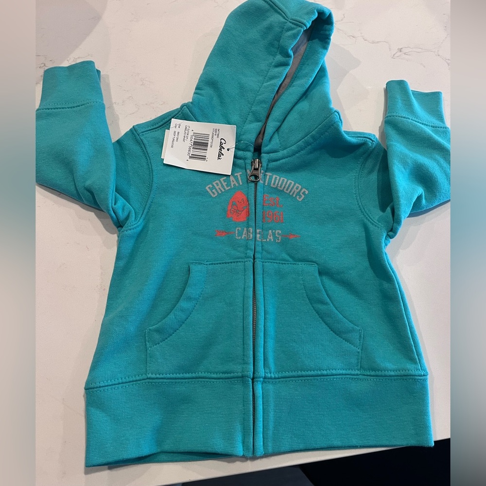 Cabela’s baby girl zip up hoodie - NEW